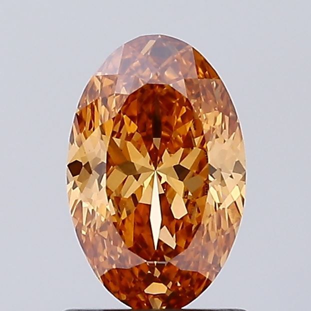 Oval Fancy Intense Brownish Orange Lab-grown Diamond 1.1ct VVS2 loose diamond