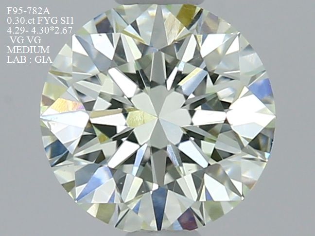 Round Faint Yellow Green Natural Diamond 0.3ct SI1 loose diamond