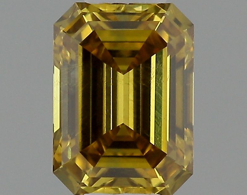 Square Emerald Fancy Deep Brownish Yellow Natural Diamond 0.3ct SI2 loose diamond
