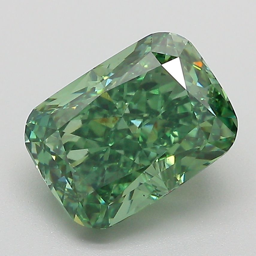 Cushion Fancy Vivid Green Lab-grown Diamond 3.06ct VS2 loose diamond