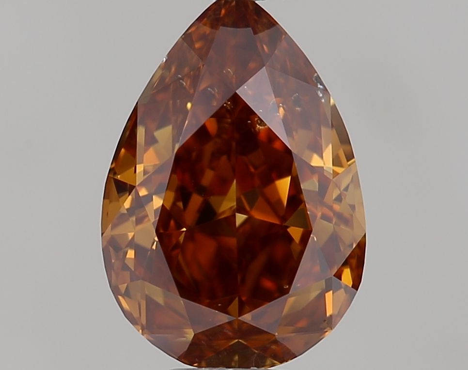Pear Fancy Deep Brown Orange Natural Diamond 0.52ct SI1 loose diamond