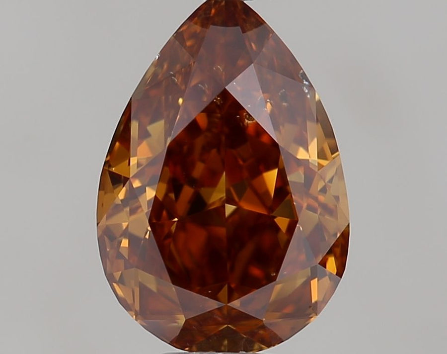Pear Fancy Deep Brown Orange Natural Diamond 0.52ct SI1 loose diamond