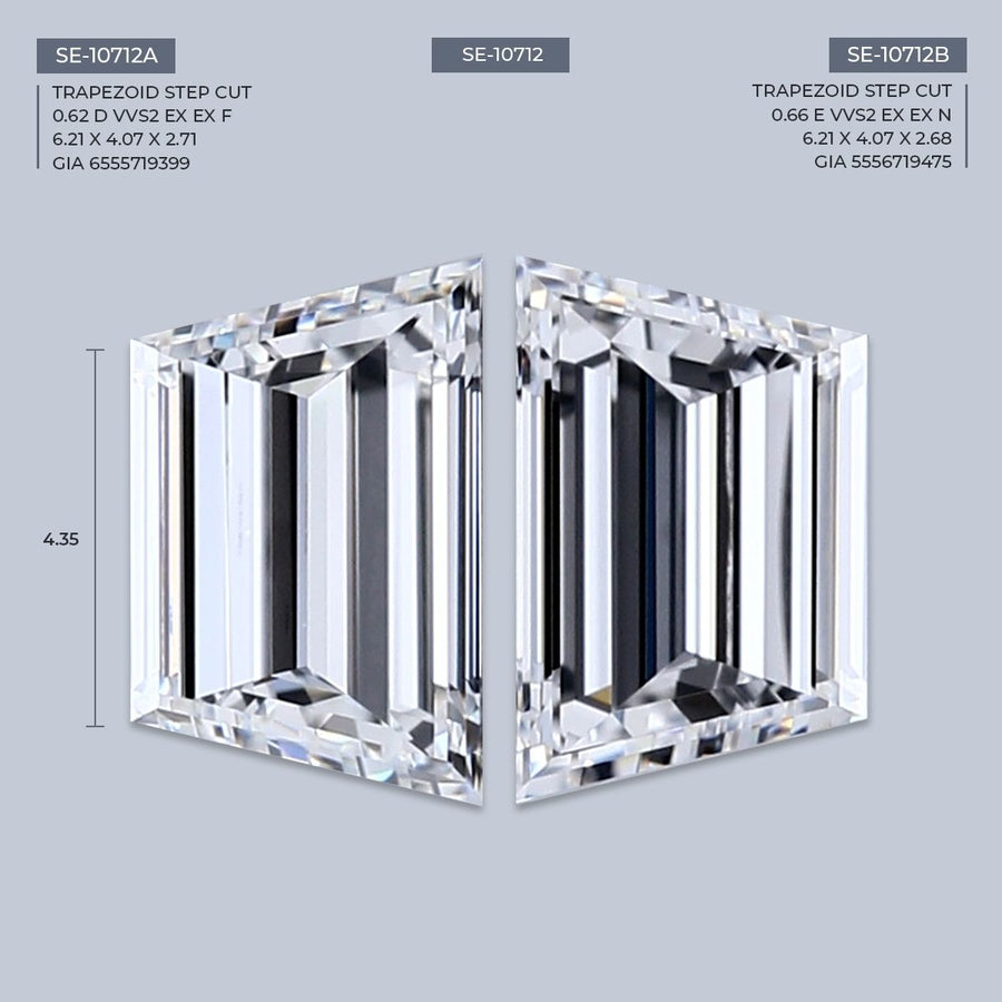 Trapezoid Natural Diamond 0.56ct E VVS2