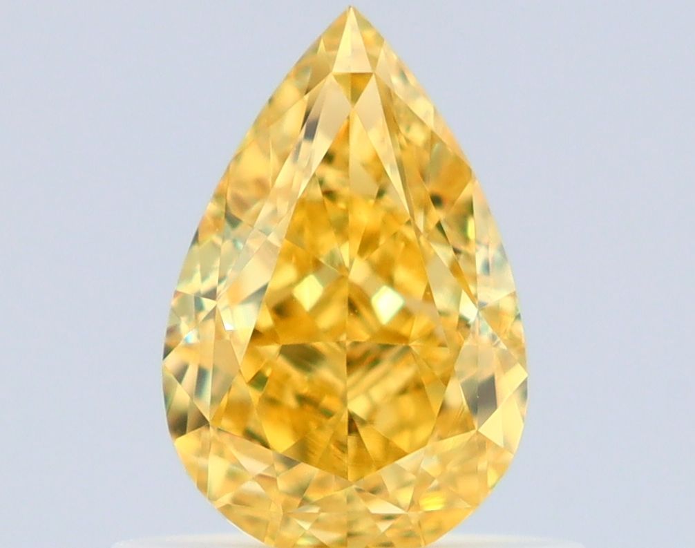 Pear Fancy Vivid Yellow Natural Diamond 0.72ct VS2 loose diamond