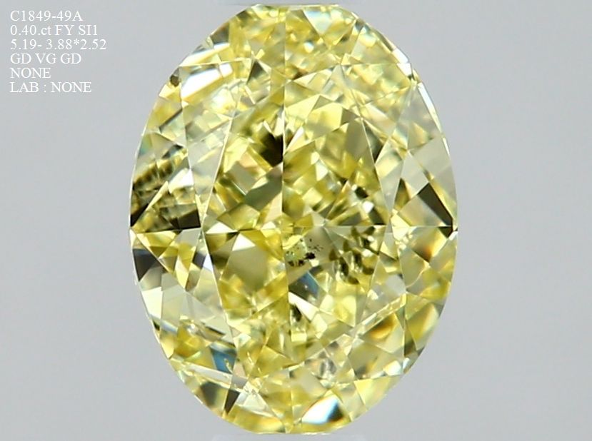 Oval Fancy Yellow Natural Diamond 0.4ct SI1 loose diamond