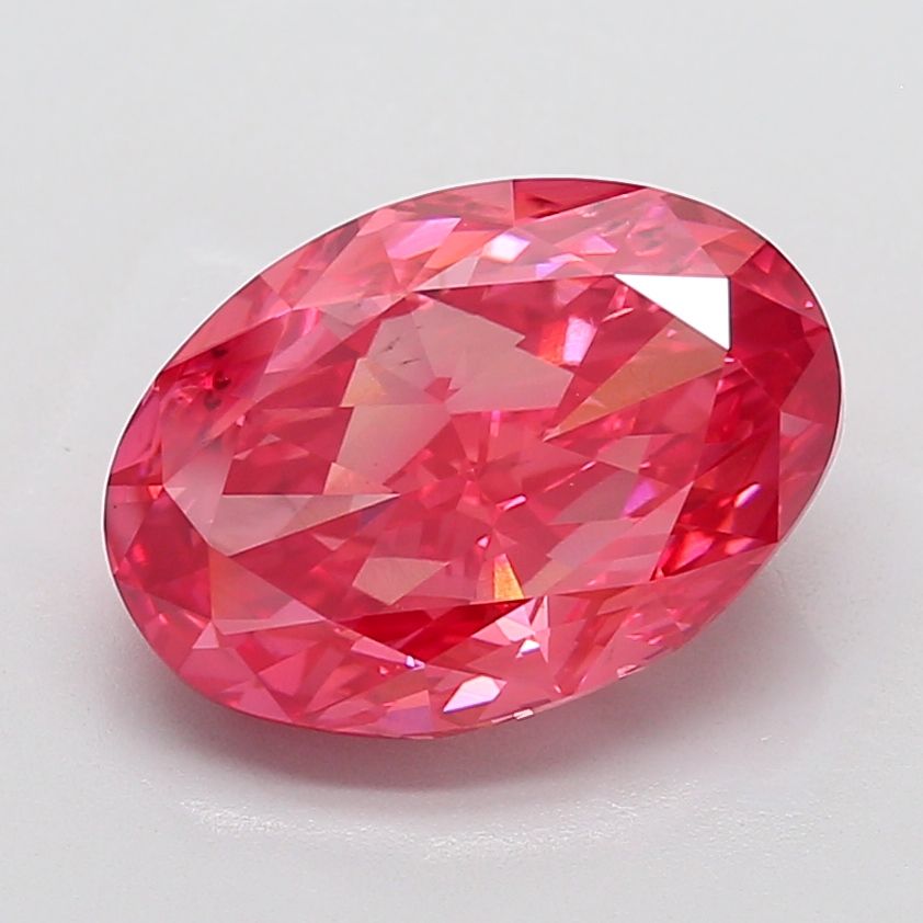 Oval Fancy Vivid Red Lab-grown Diamond 7.01ct SI1 loose diamond