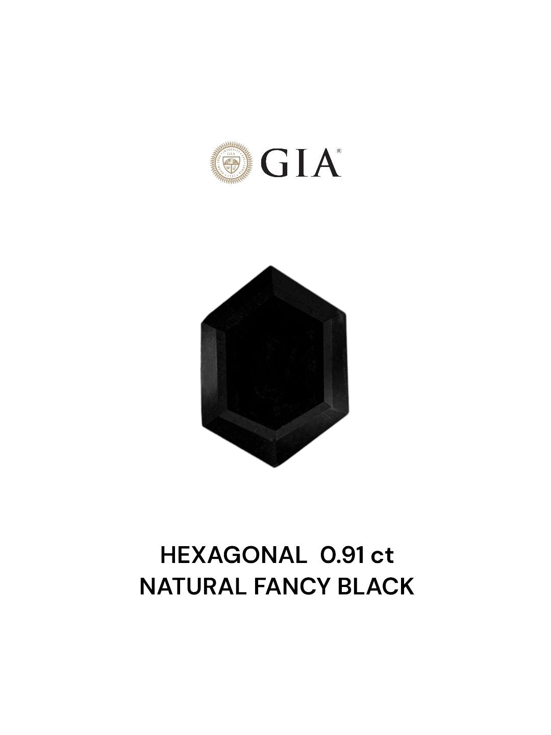 Hexagonal Fancy Black Natural Diamond 0.91ct VVS2 loose diamond