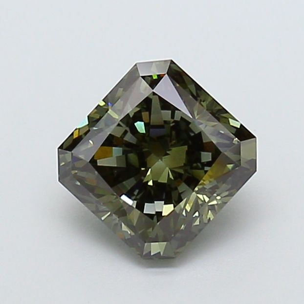 Square Radiant Fancy Deep Green Gray Lab-grown Diamond 2.44ct VS1 loose diamond