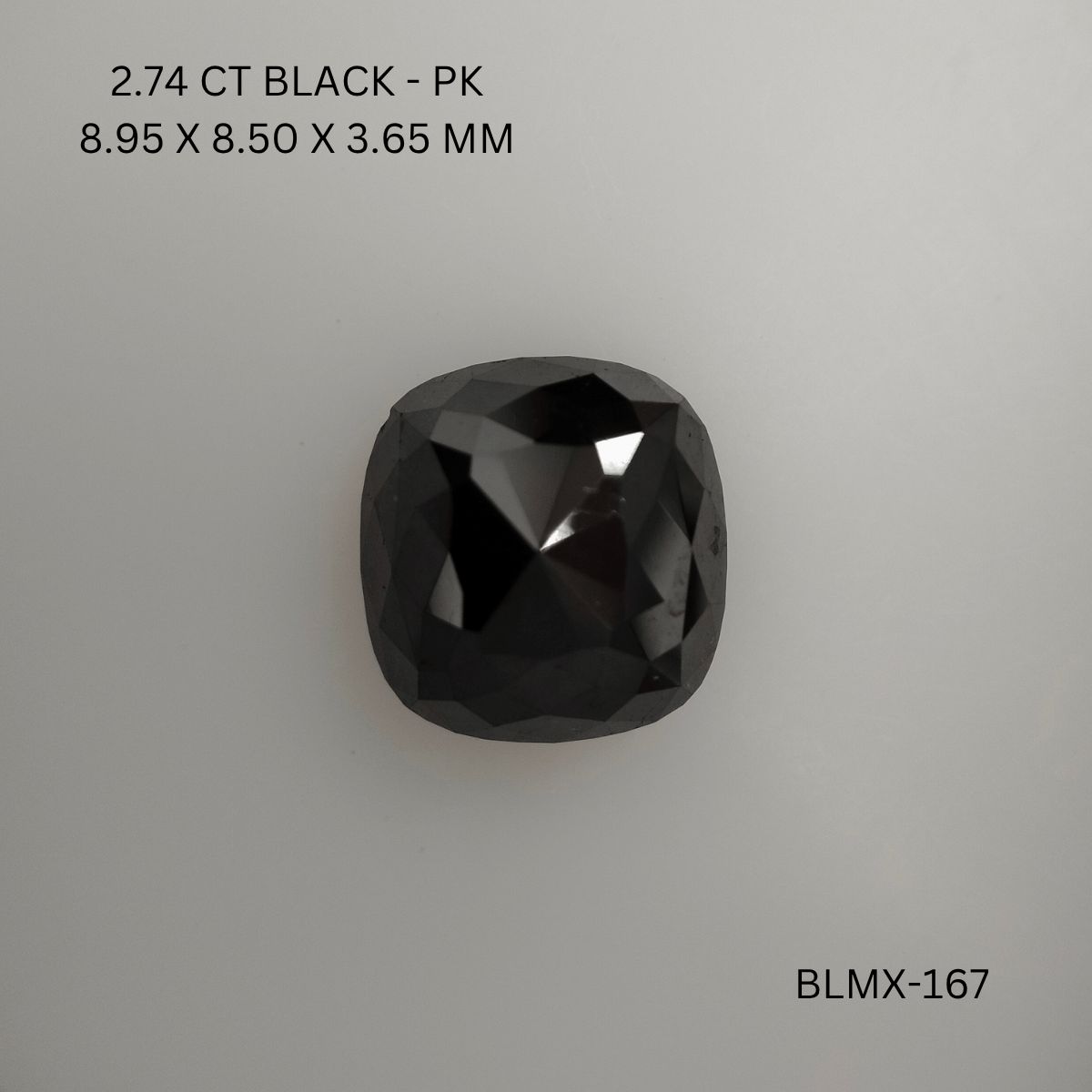 Cushion Black Natural Diamond 2.74ct I1 loose diamond