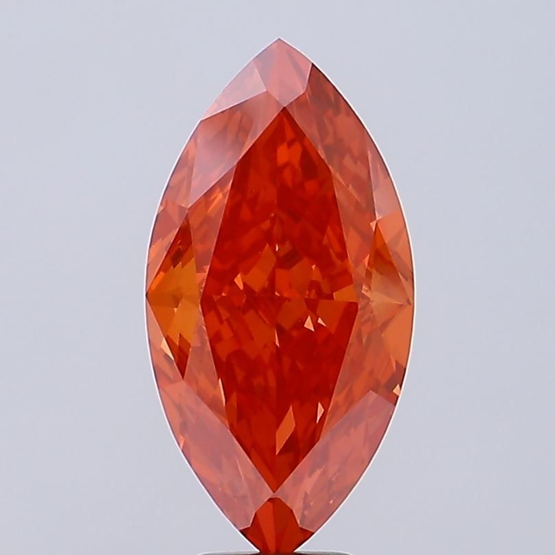 Marquise Fancy Vivid Orangey Red Lab-grown Diamond 8.94ct VS1 loose diamond