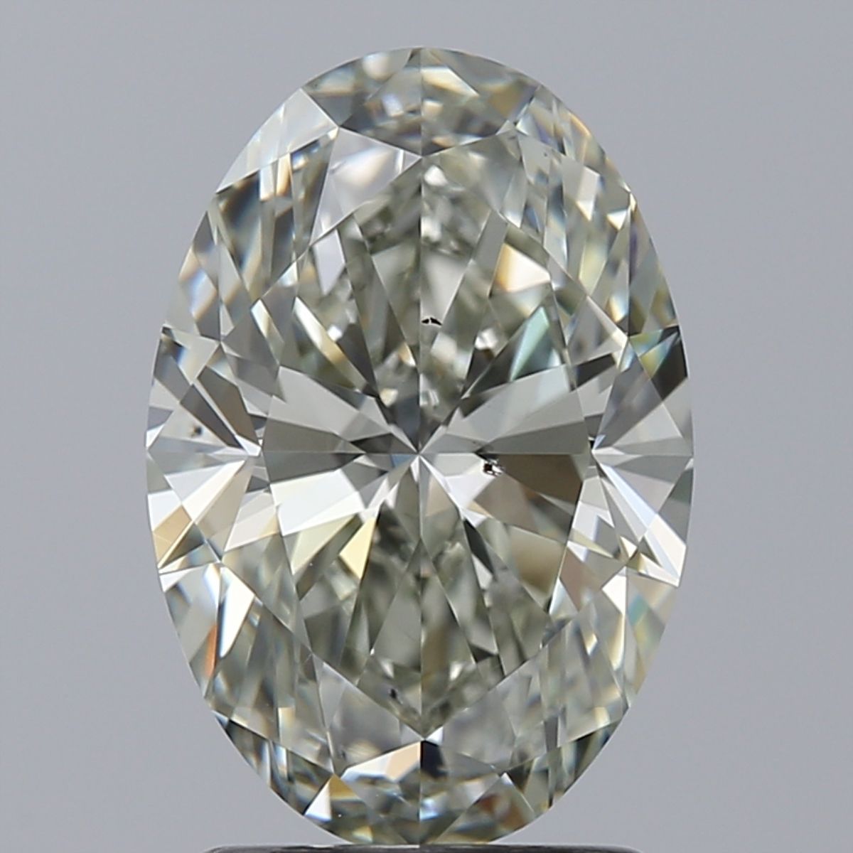 Oval Fancy Grayish Yellowish Green Natural Diamond 2.03ct SI1 loose diamond