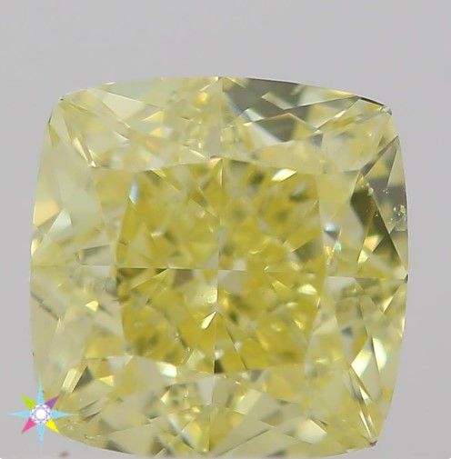 Cushion Fancy Intense Yellow Natural Diamond 0.58ct SI2 loose diamond