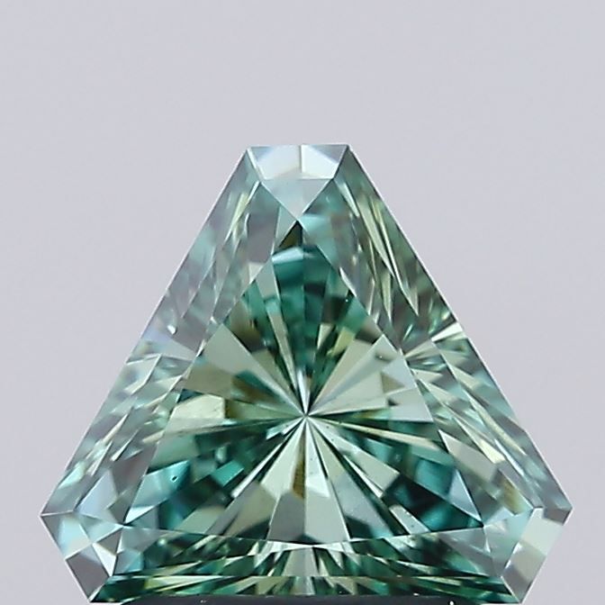 Triangular Fancy Vivid Green Lab-grown Diamond 1.06ct VS1 loose diamond