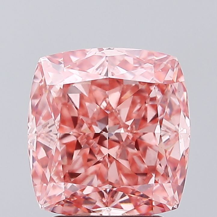 Cushion Fancy Vivid Pink Lab-grown Diamond 2.85ct VS1 loose diamond