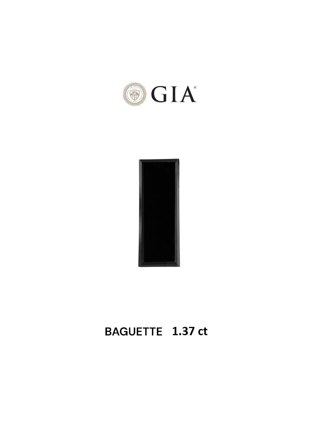 Baguette Fancy Black Natural Diamond 1.37ct VVS2 loose diamond
