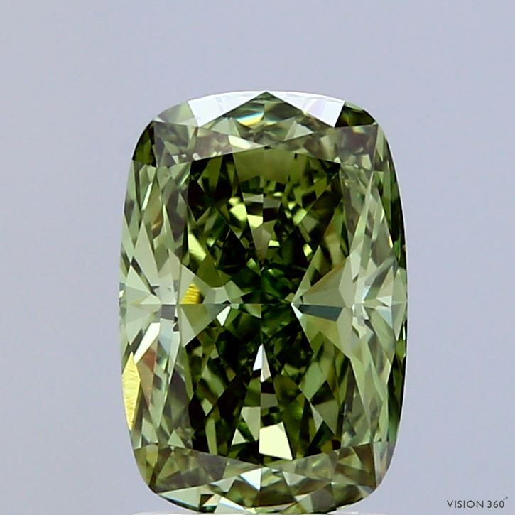 Cushion Fancy Vivid Green Lab-grown Diamond 2.04ct VVS2 loose diamond