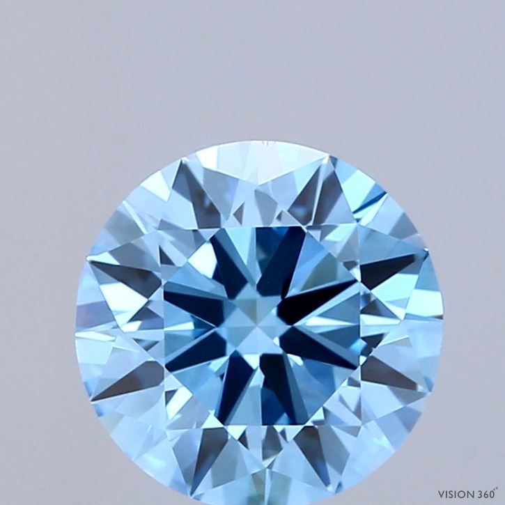 Round Fancy Vivid Blue Lab-grown Diamond 2ct VS1 loose diamond