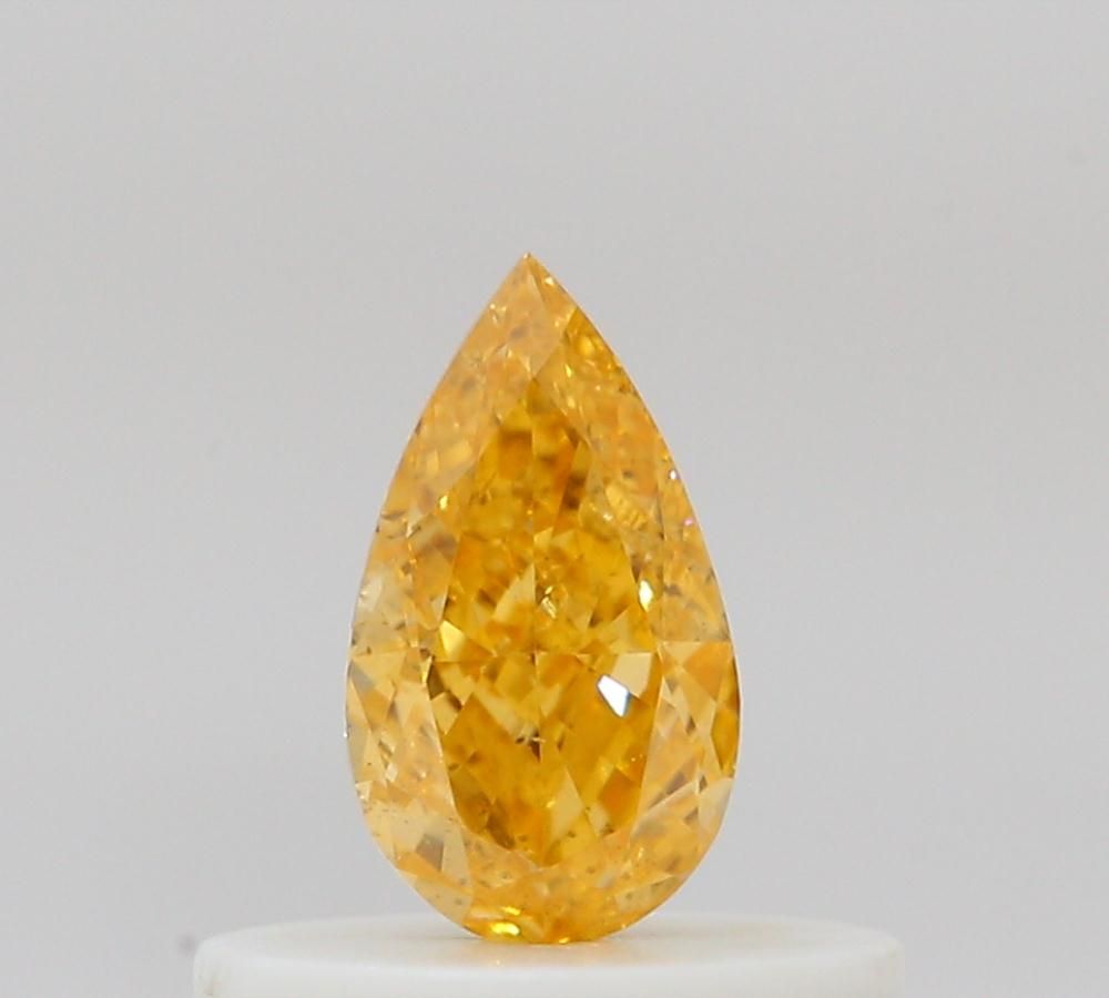 Pear Fancy Vivid Yellow Orange Natural Diamond 0.31ct SI1 loose diamond