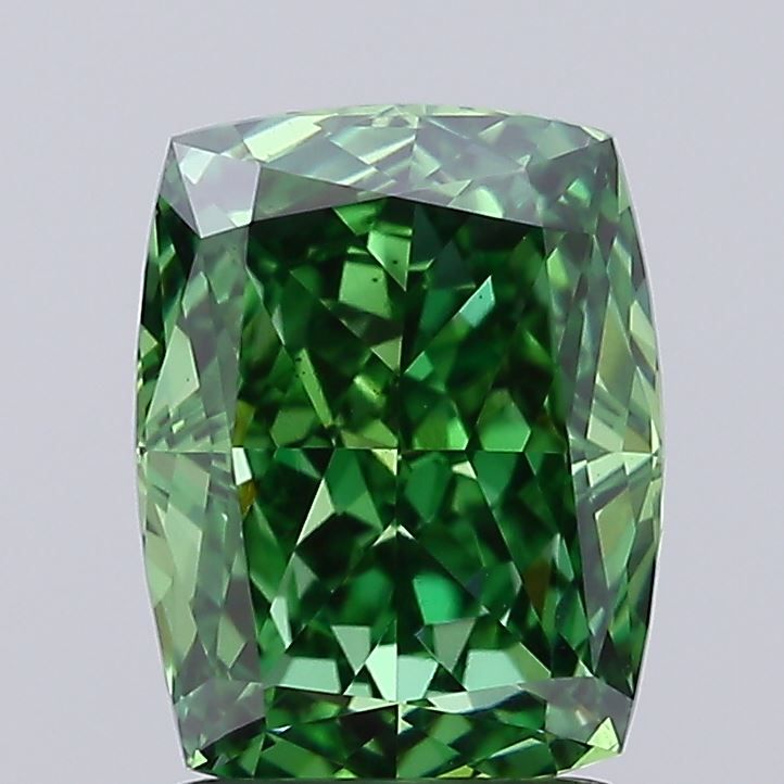 Cushion Fancy Vivid Green Lab-grown Diamond 1.82ct VS1 loose diamond