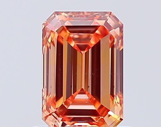 Emerald Fancy Intense Yellowish Orange Lab-grown Diamond 1ct SI1 loose diamond