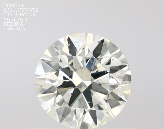 Round Faint Yellow Green Natural Diamond 0.33ct VS2 loose diamond