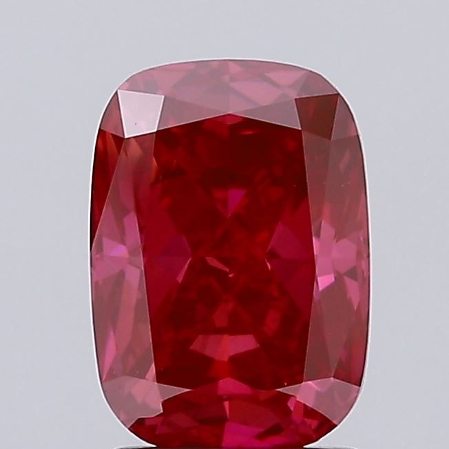 Cushion Fancy Vivid Greenish Red Lab-grown Diamond 2.26ct VS1 loose diamond