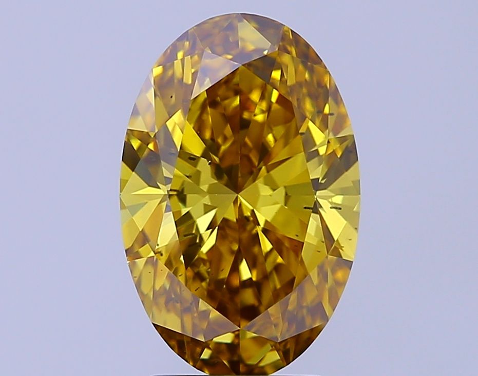 Oval Fancy Vivid Brownish Yellow Lab-grown Diamond 3.54ct SI1 loose diamond