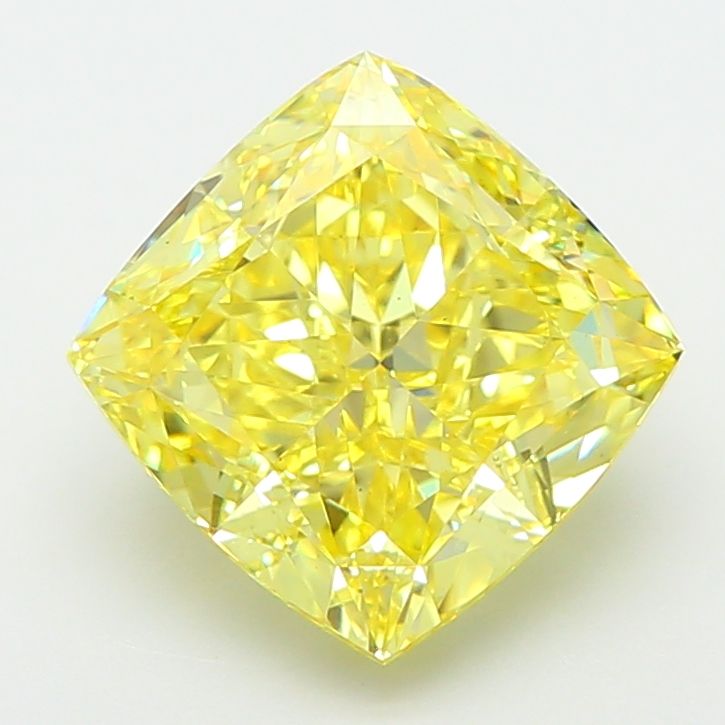 Cushion Fancy Vivid Yellow Lab-grown Diamond 3.59ct VS1 loose diamond