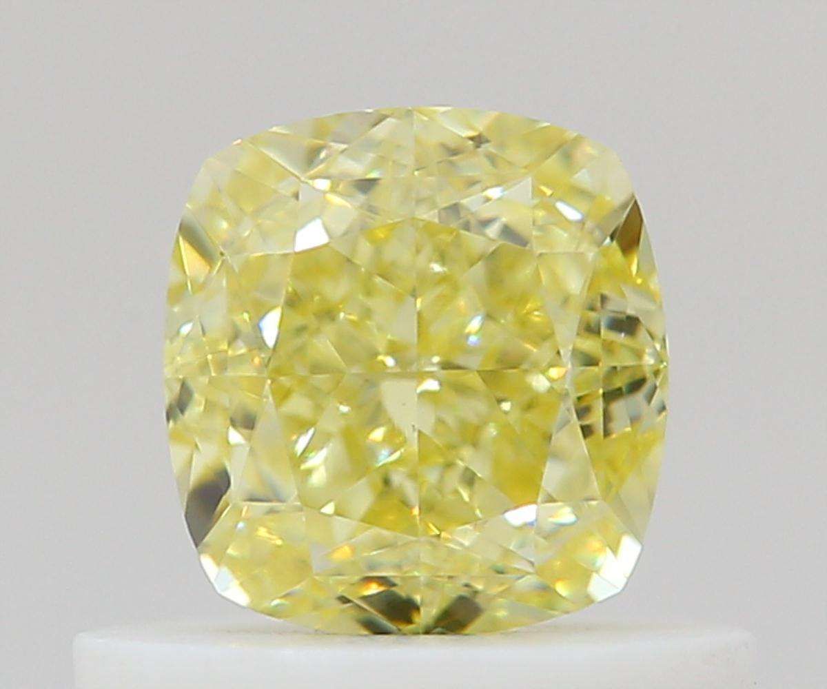 Cushion Fancy Yellow Natural Diamond 0.61ct VS1 loose diamond
