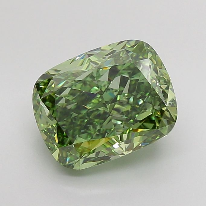 Cushion Fancy Vivid Green Lab-grown Diamond 4.71ct VS2 loose diamond