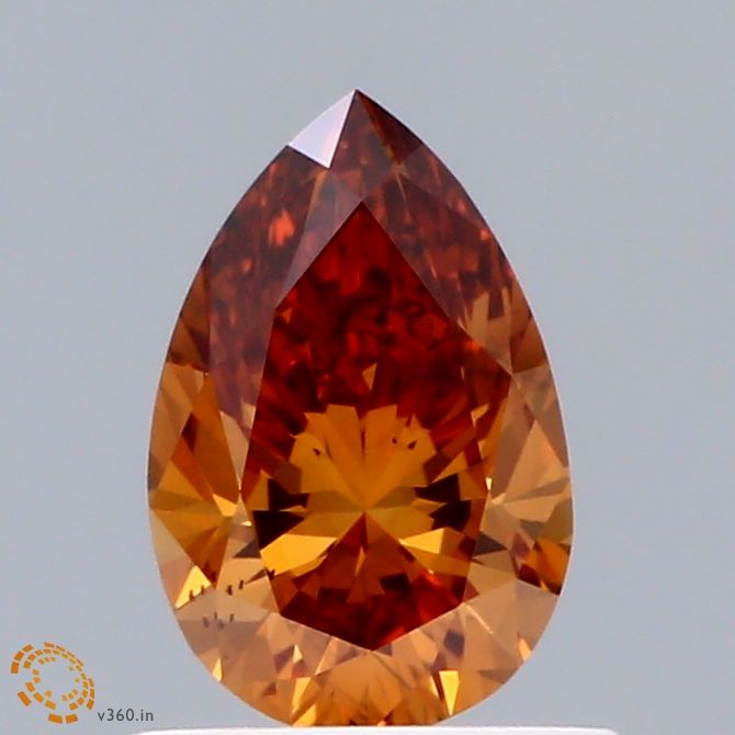 Pear Fancy Vivid Orange Lab-grown Diamond 0.59ct VS2 loose diamond