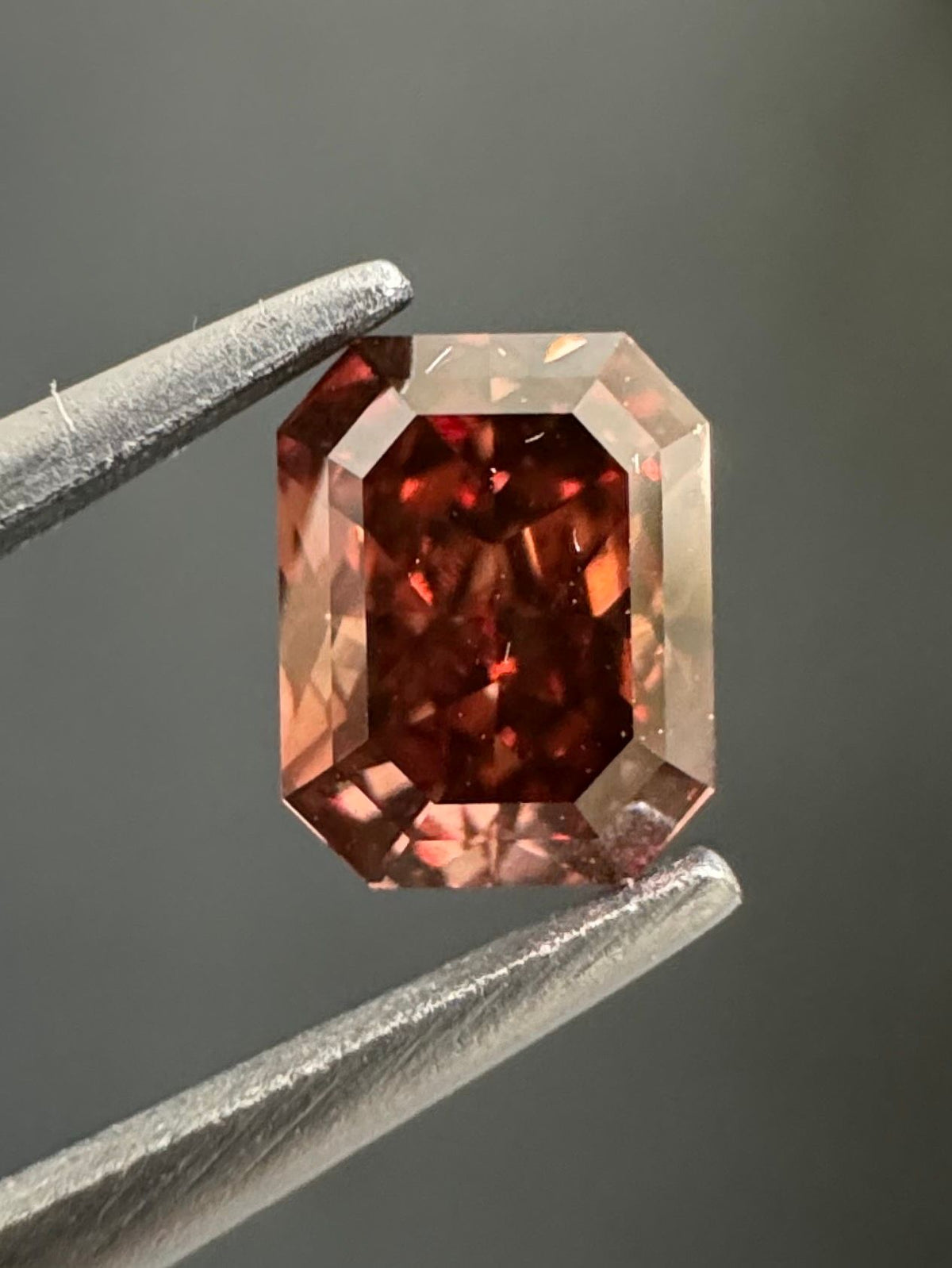 Radiant Fancy Deep Brownish Orangey Pink Natural Diamond 0.54ct VS1 loose diamond