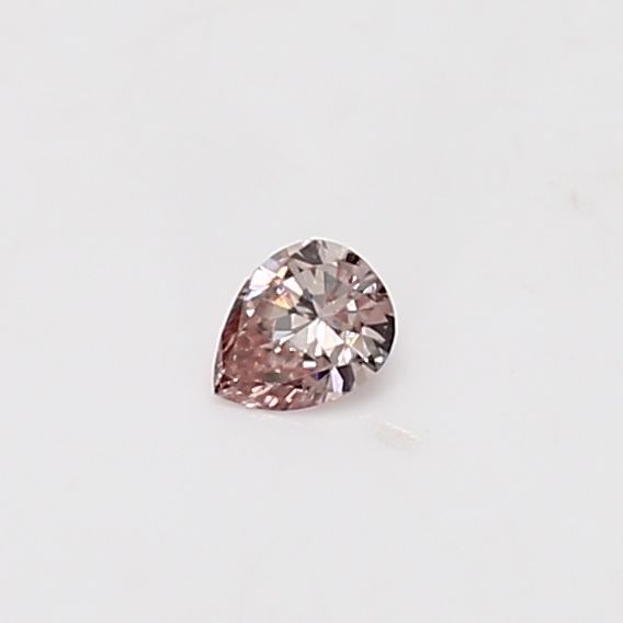 Pear Fancy Orangey Pink Natural Diamond 0.09ct loose diamond
