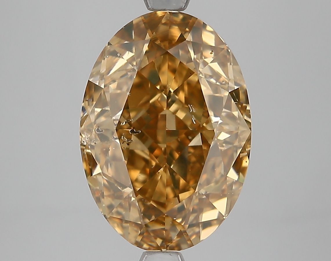Oval Fancy Deep Brownish Yellowish Orange Natural Diamond 4.13ct SI2 loose diamond