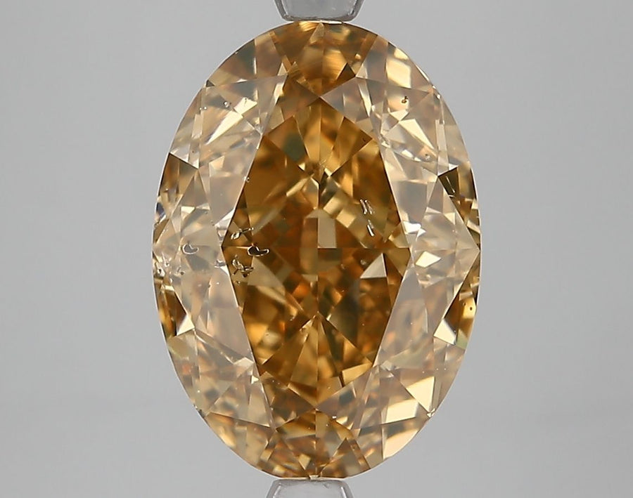 Oval Fancy Deep Brownish Yellowish Orange Natural Diamond 4.13ct SI2 loose diamond