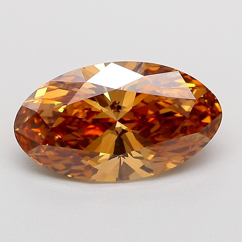 Oval Fancy Vivid Brownish Orange Lab-grown Diamond 2.07ct VVS2 loose diamond