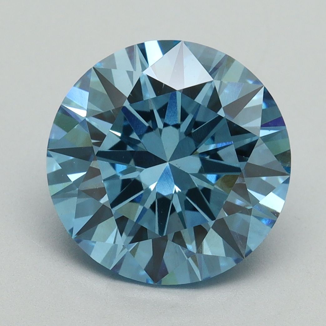 Round Fancy Vivid Blue Lab-grown Diamond 4.06ct VS1 loose diamond