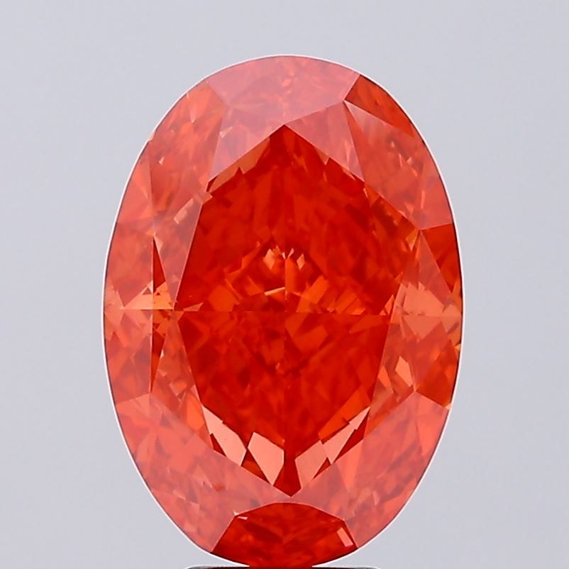 Oval Fancy Vivid Red Lab-grown Diamond 9.21ct VS1 loose diamond