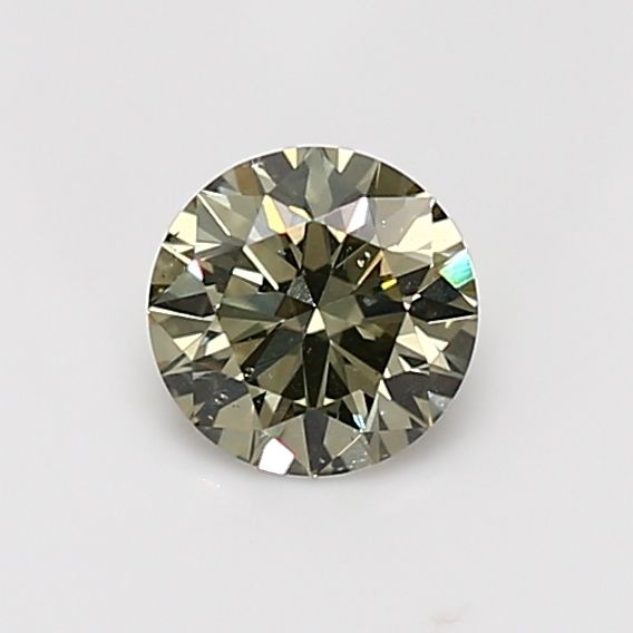 Round Fancy Grayish Yellowish Green Natural Diamond 0.69ct I1 loose diamond