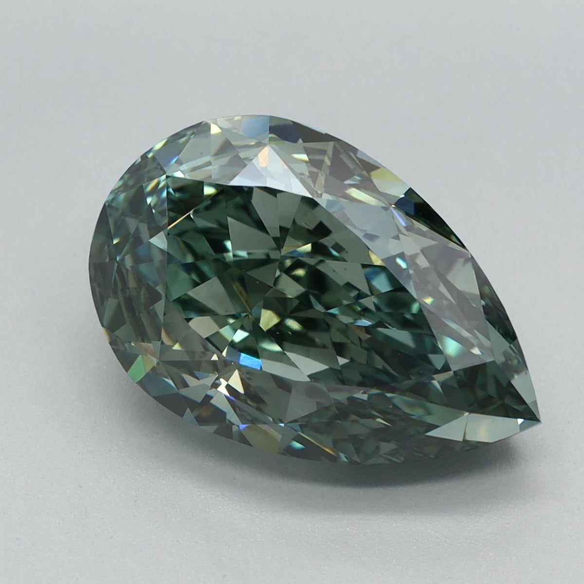 Pear Fancy Vivid Green Lab-grown Diamond 4.2ct VS1 loose diamond