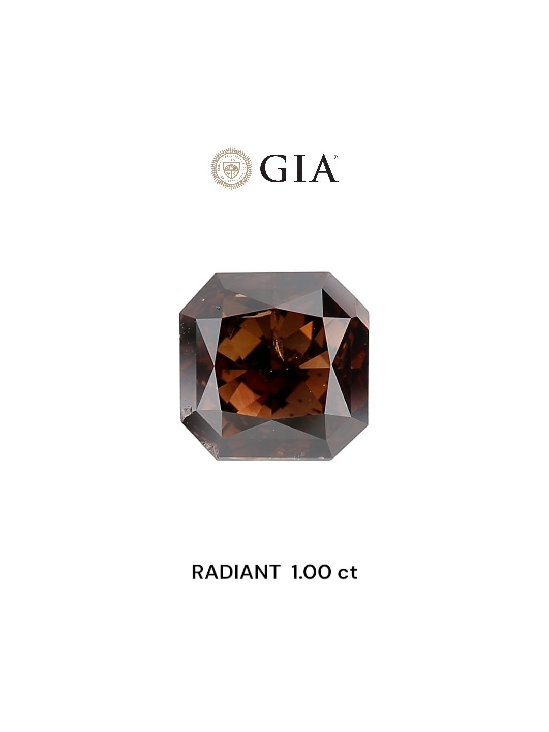 Radiant Fancy Dark Orange Brown Natural Diamond 1ct loose diamond