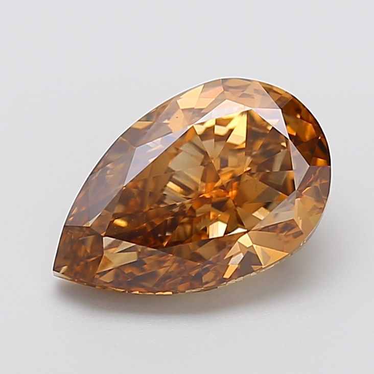 Pear Fancy Brown Lab-grown Diamond 4ct VS2 loose diamond
