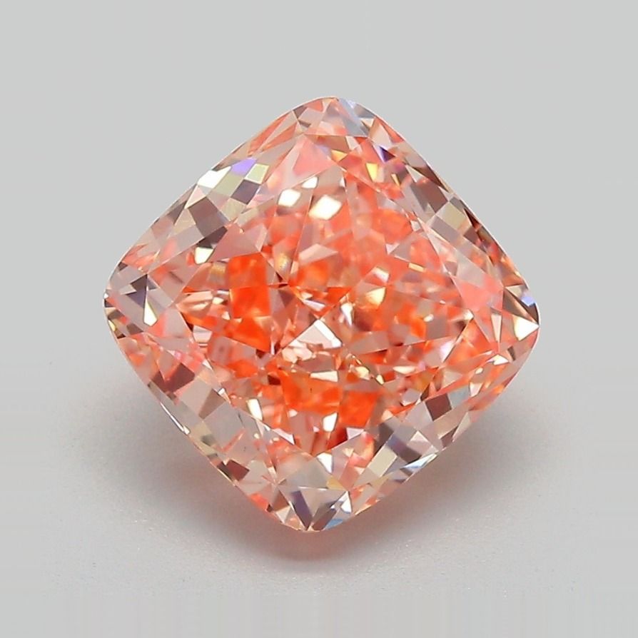Cushion Fancy Vivid Pink Orange Lab-grown Diamond 3.5ct VS1 loose diamond