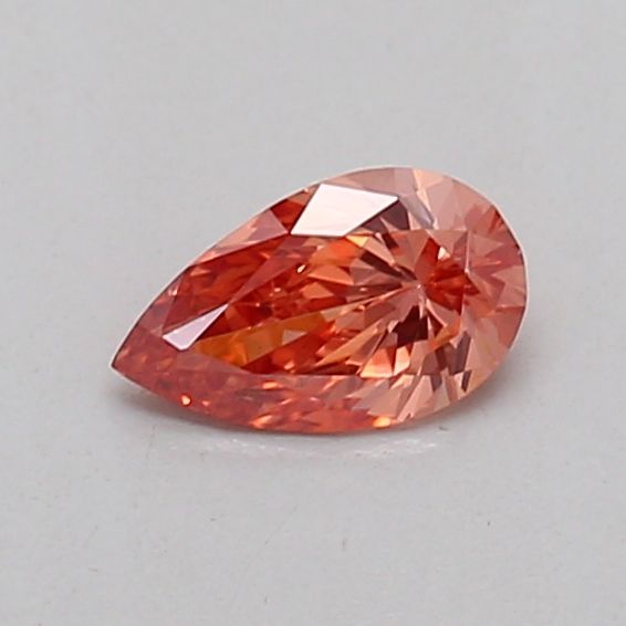 Pear Fancy Vivid Pinkish Orange Lab-grown Diamond 0.16ct VS1 loose diamond