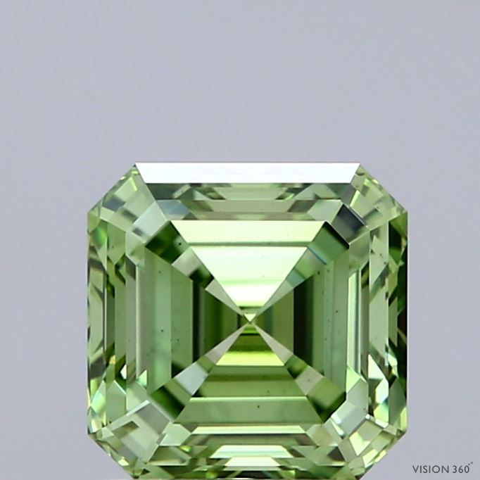 Asscher Fancy Vivid Green Lab-grown Diamond 2.05ct VS1 loose diamond