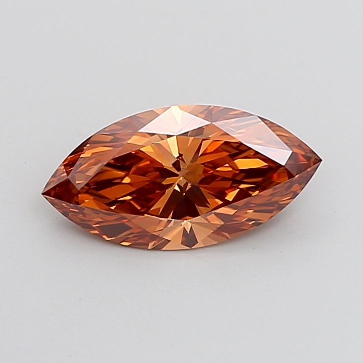Marquise Fancy Vivid Brownish Orange Lab-grown Diamond 2.69ct VVS2 loose diamond