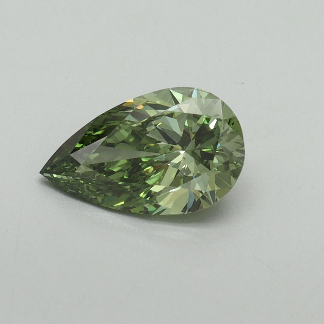 Pear Fancy Vivid Green Lab-grown Diamond 1.01ct VVS2 loose diamond