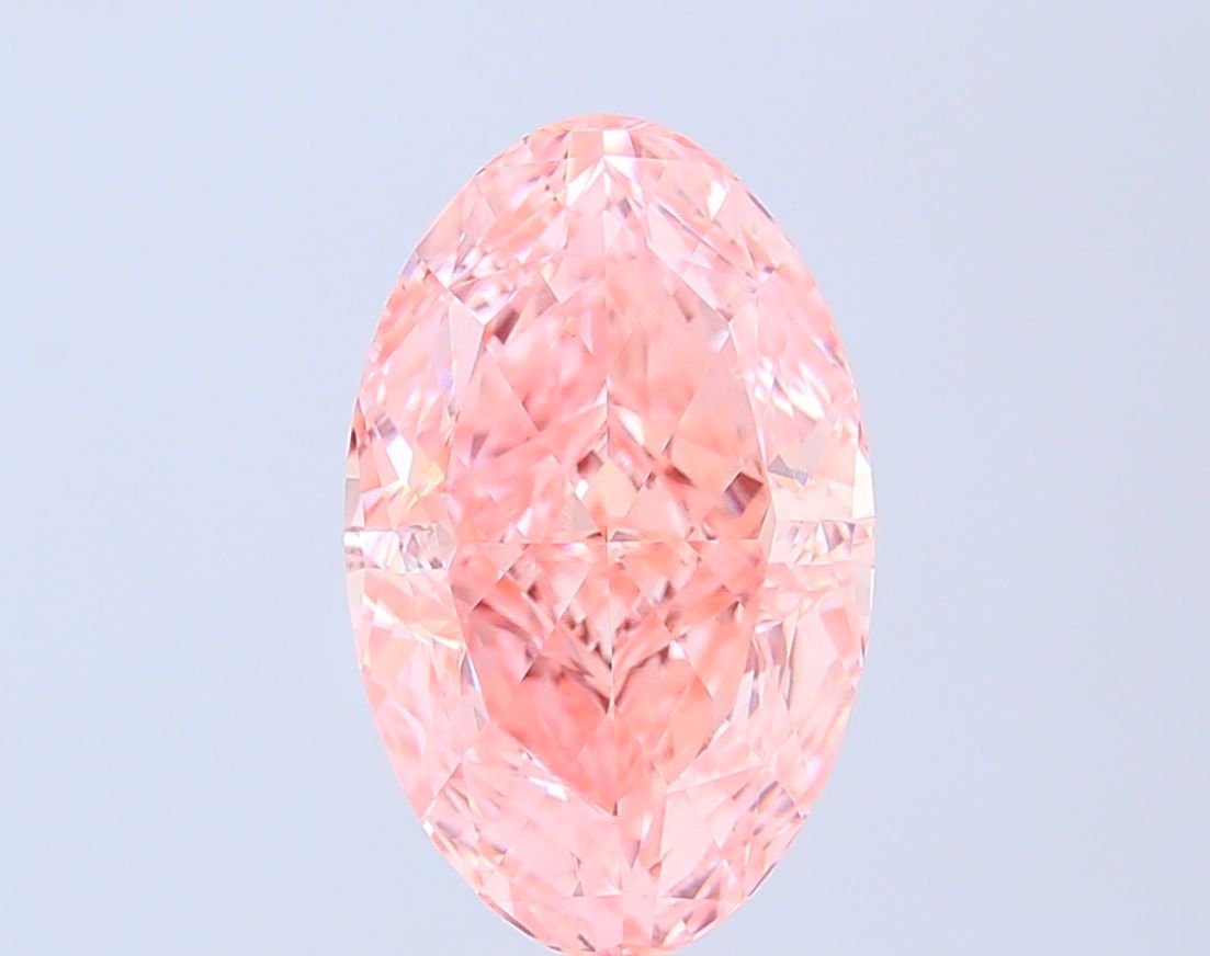 Oval Fancy Vivid Pink Lab-grown Diamond 5.23ct VVS2 loose diamond
