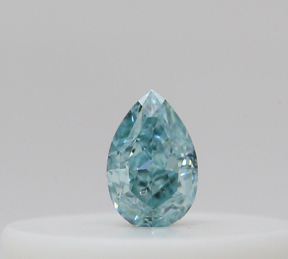 Pear Fancy Intense Blue Green Natural Diamond 0.06ct loose diamond