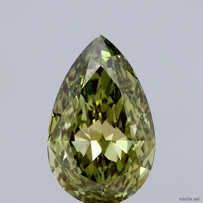 Pear Fancy Vivid Green Lab-grown Diamond 2.1ct VS2 loose diamond